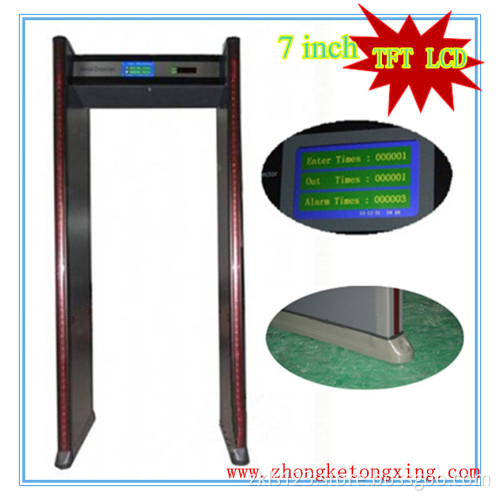 16 Zone Walk Through Metal Detector with 7" TFT LCD and Infrared Remote Controller
